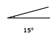 A simple diagram showing a 15 degree angle