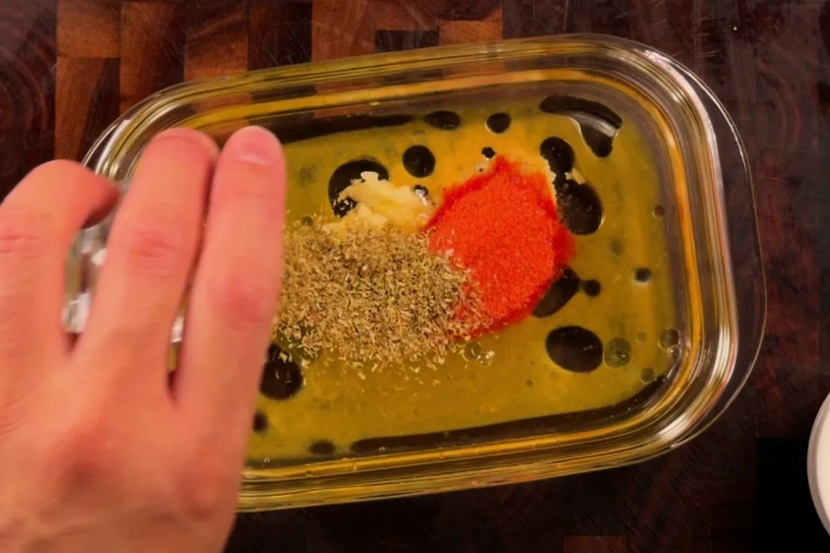 The marinade ingredients being combined