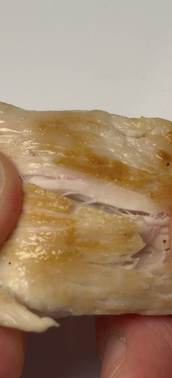 Dry, tough stir-fry chicken, the result without velveting